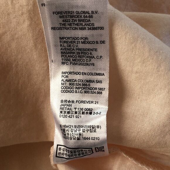 Forever 21 XX1 Women’s Button Down Blouse Peach Size Large NWT - Picture 12 of 14